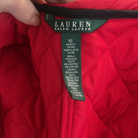Ralph Lauren- Lauren size medium red puffer jacket long - Picture 6 of 10